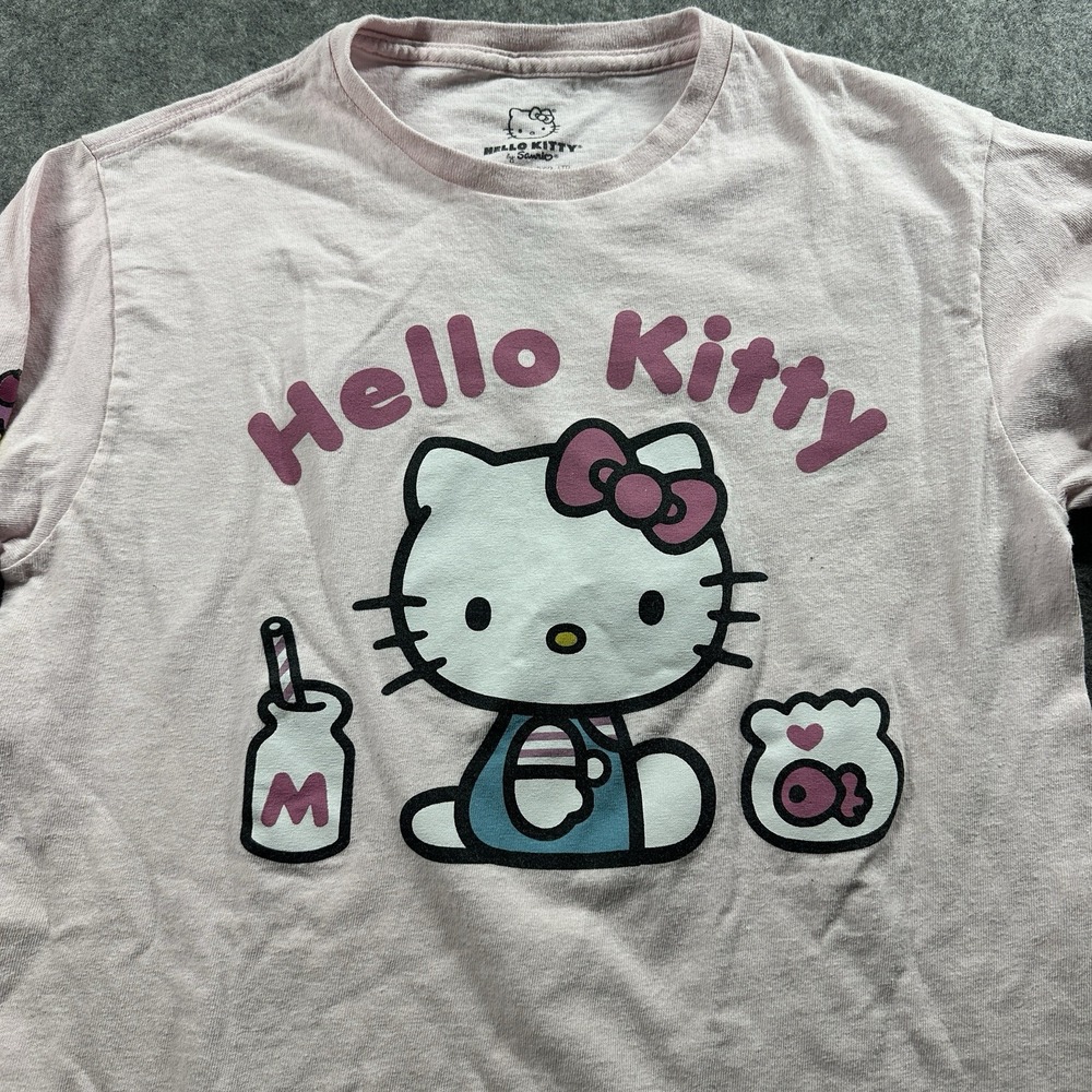Sanrio Hello Kitty‎ T-Shirt Women Small Pink Long Sleeve Graphic Kawaii 2023